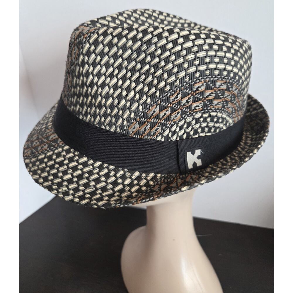 Kenny K Natural Fiber Trilby Hat Men's XL Geometric Metro Browns